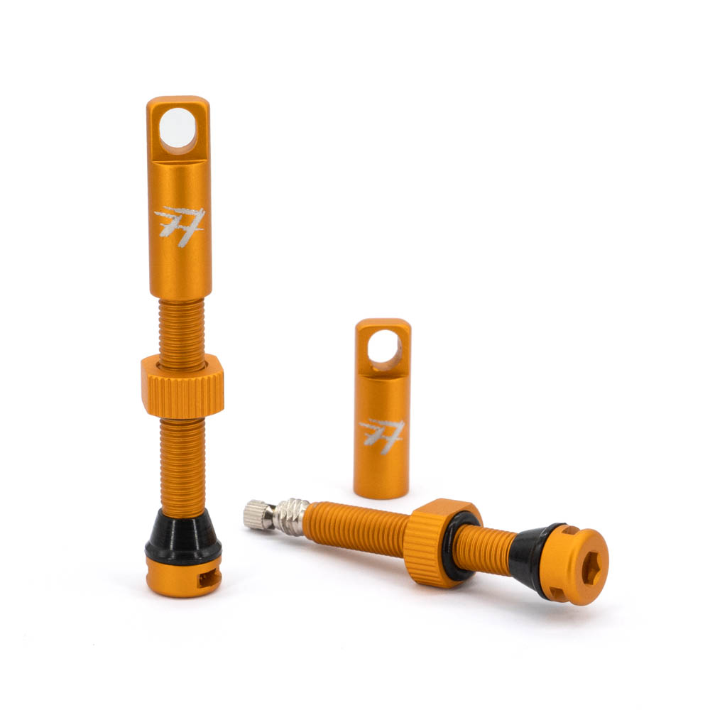 Tubeless Valves (Set), SV 44mm Eloxal-Farbe: Orange